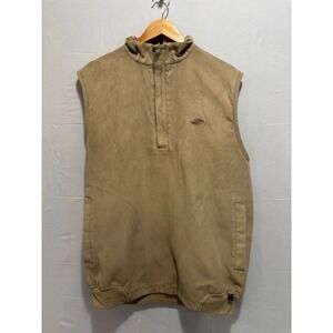 Zero‎ Restriction Mens Quarter-Zip Golf Vest Beige Windbreaker Pockets Medium